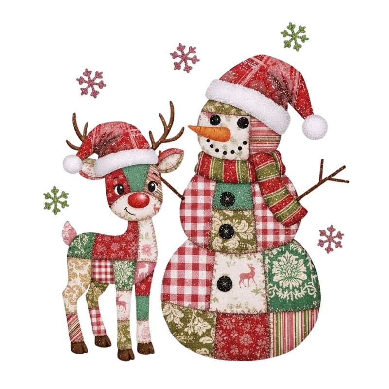 Patchwork Schneemann und Rentier