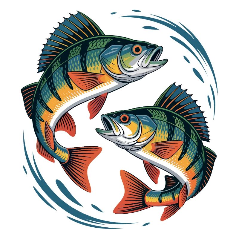 Zwei springende Barsche