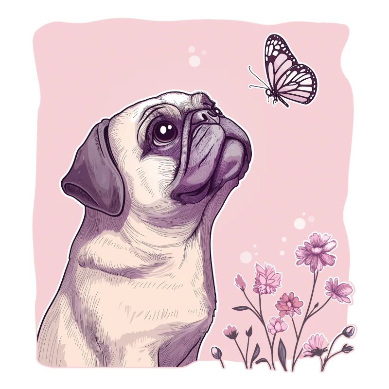 Carlin avec papillon