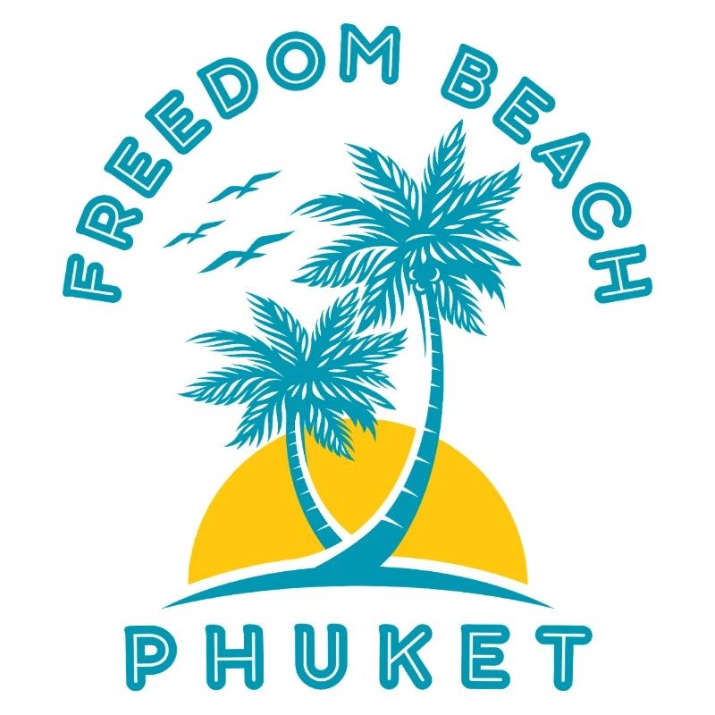 Coucher de soleil de palmier de Freedom Beach Phuket