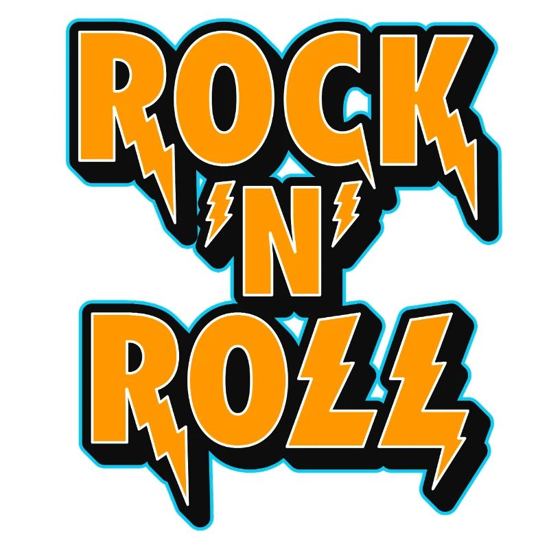 Logo typographique 3D Rock 'N' Roll