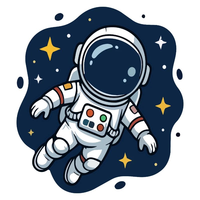 Cosmic Astronaut in Starry Night