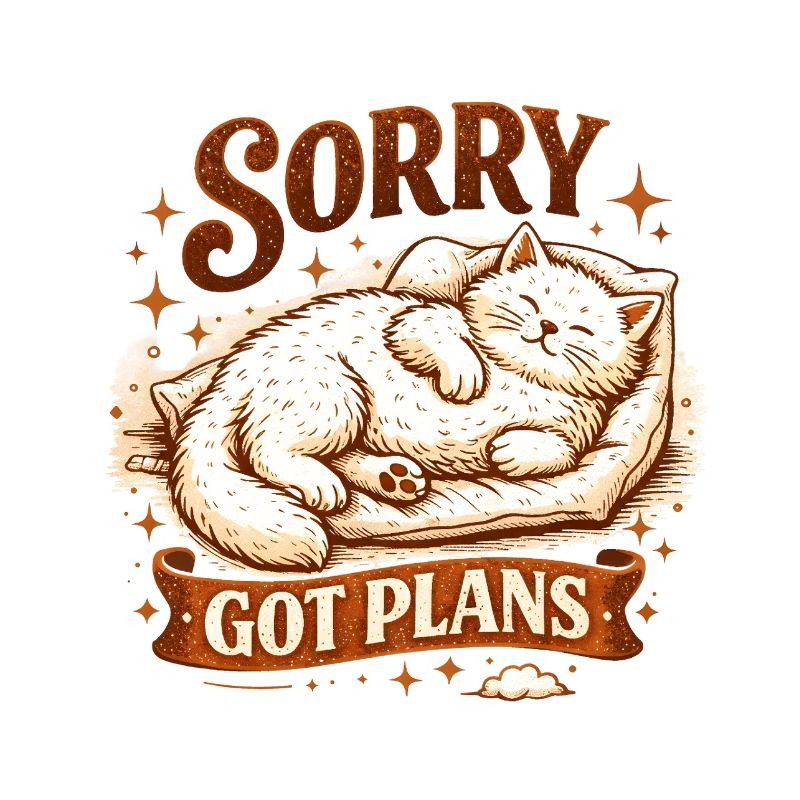 Cat sleeps: Sorry, have plans Procrastination