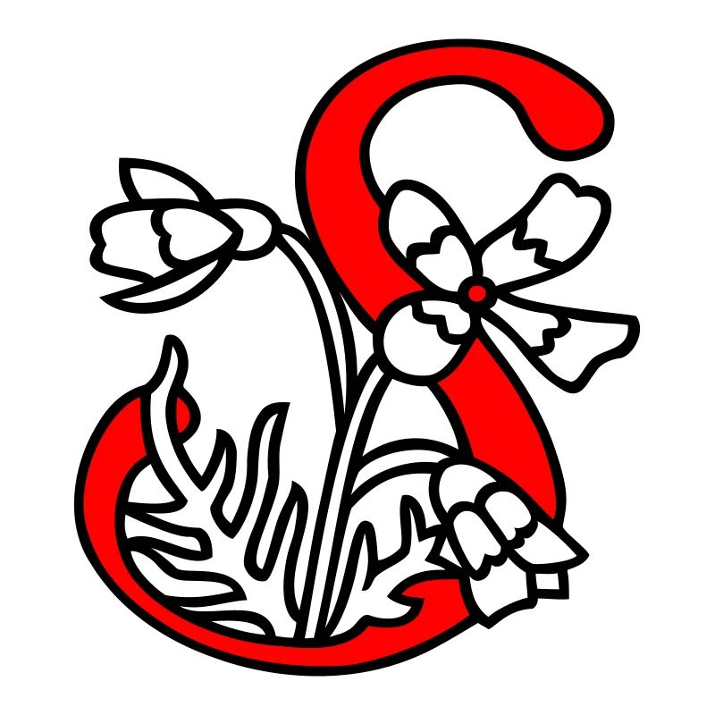 Buchstabe Blüte Initiale