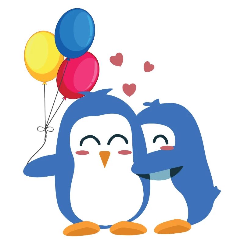 Penguins with Balloons
