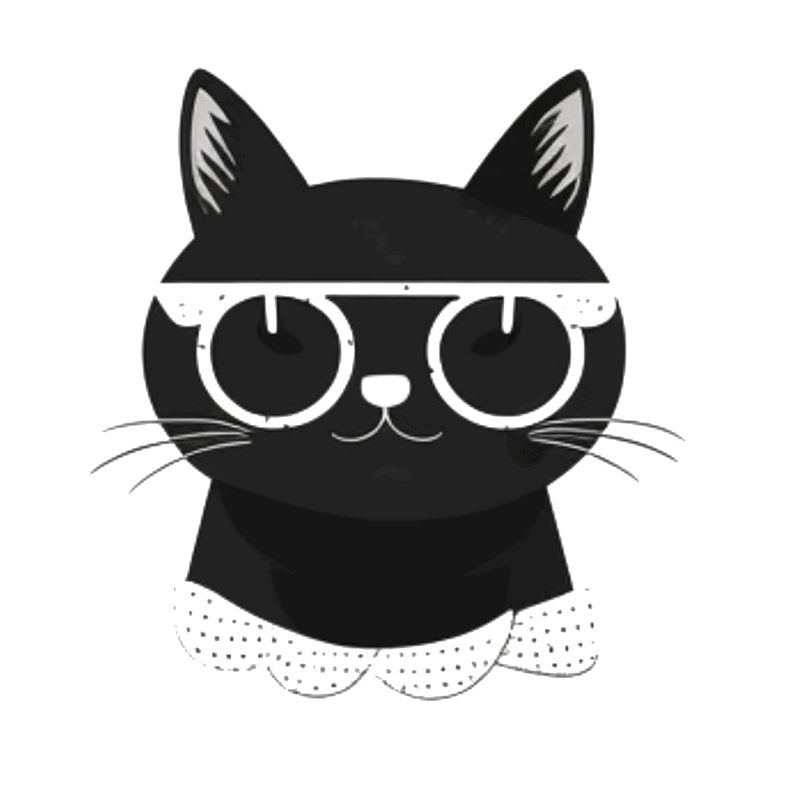Visage de chat cool avec des lunettes de soleil