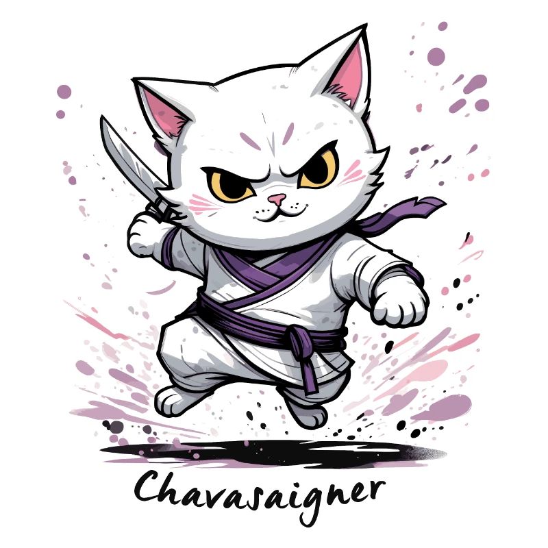 Chat maître de combat, ça va saigner ! humour
