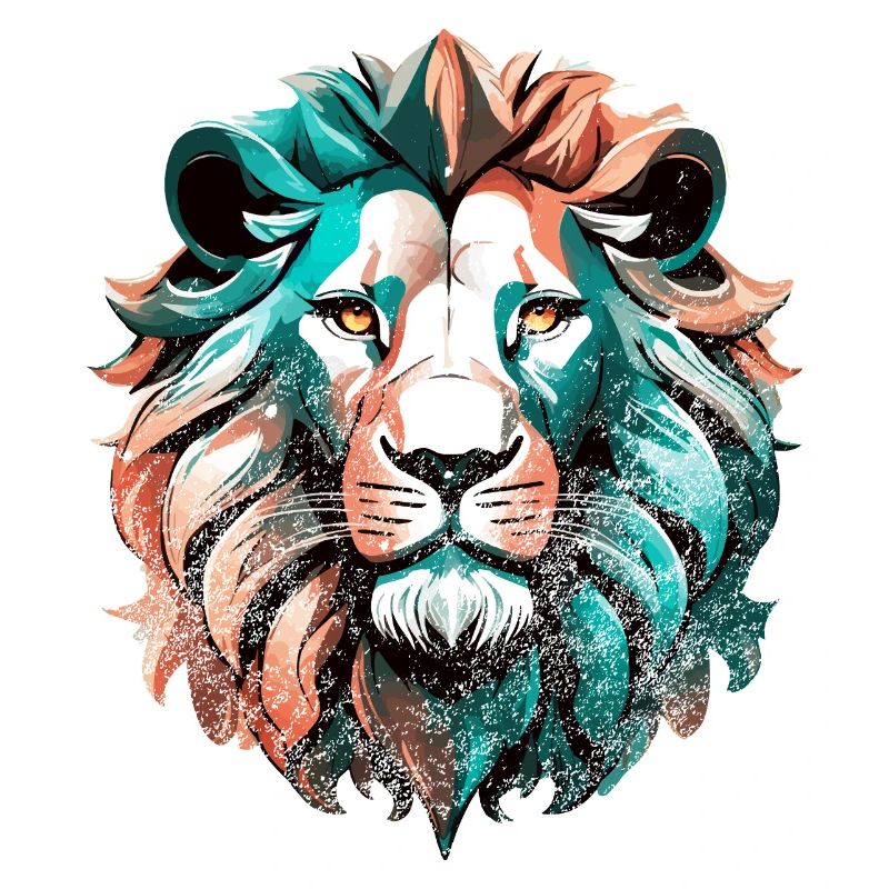 Retro Lion: Vintage Elegance & Colour