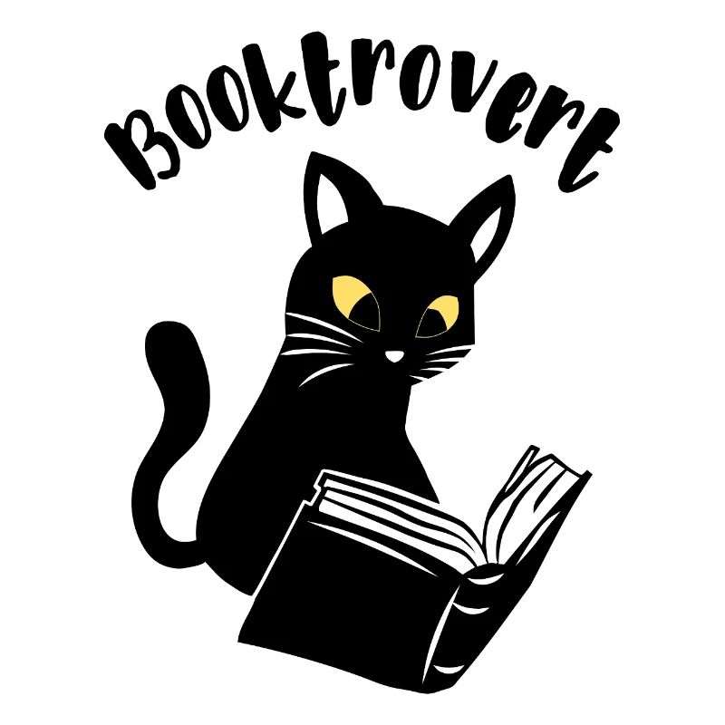 Booktrovert Cat with Book