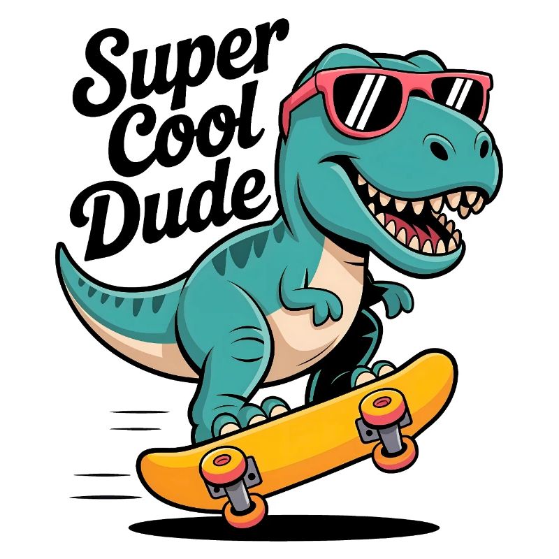 Super Cool Skateboard Dinosaur