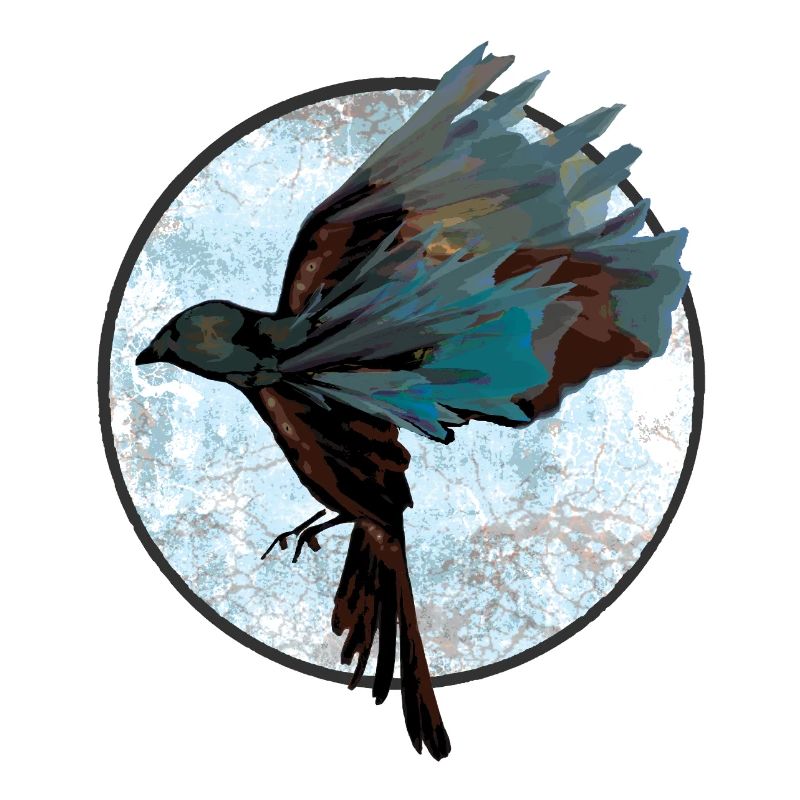 Fantasy Vogel Illustration mit Farbexplosion