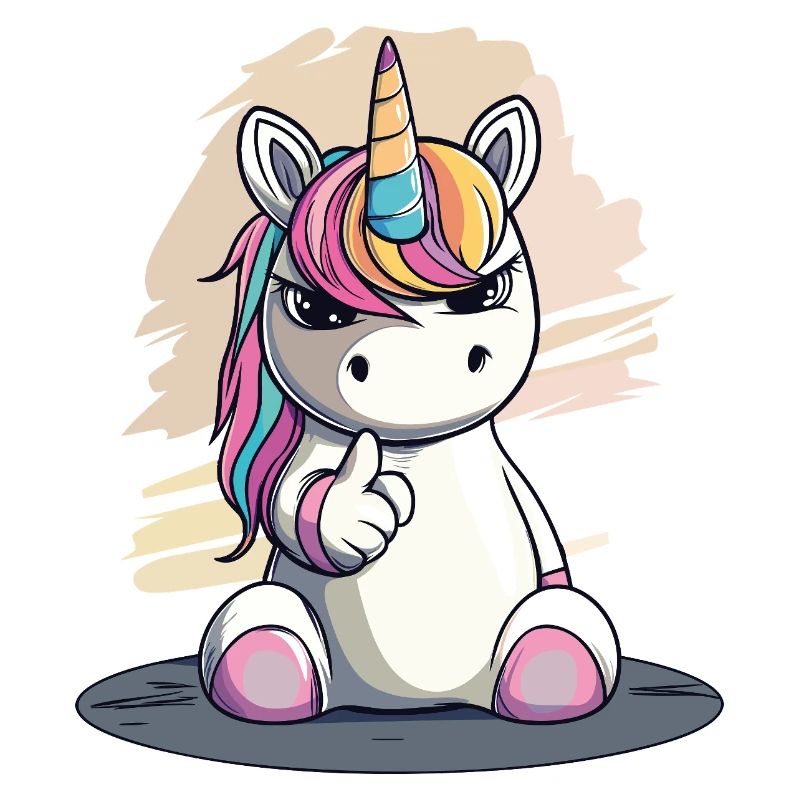 Licorne effrontée avec index – Mignon et cool