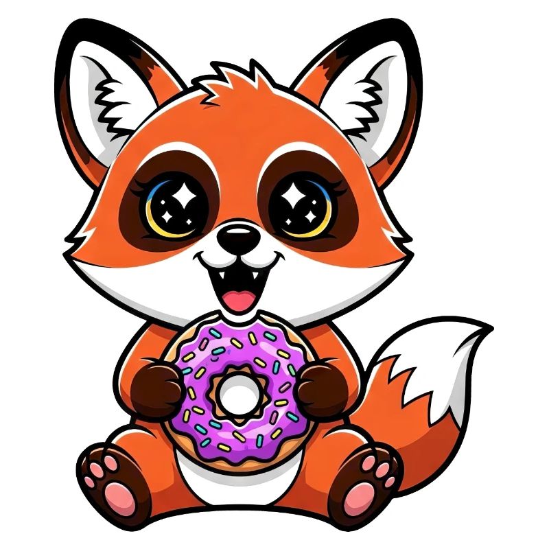 Cute Fox Cartoon Chibi Joy Bright Eyes