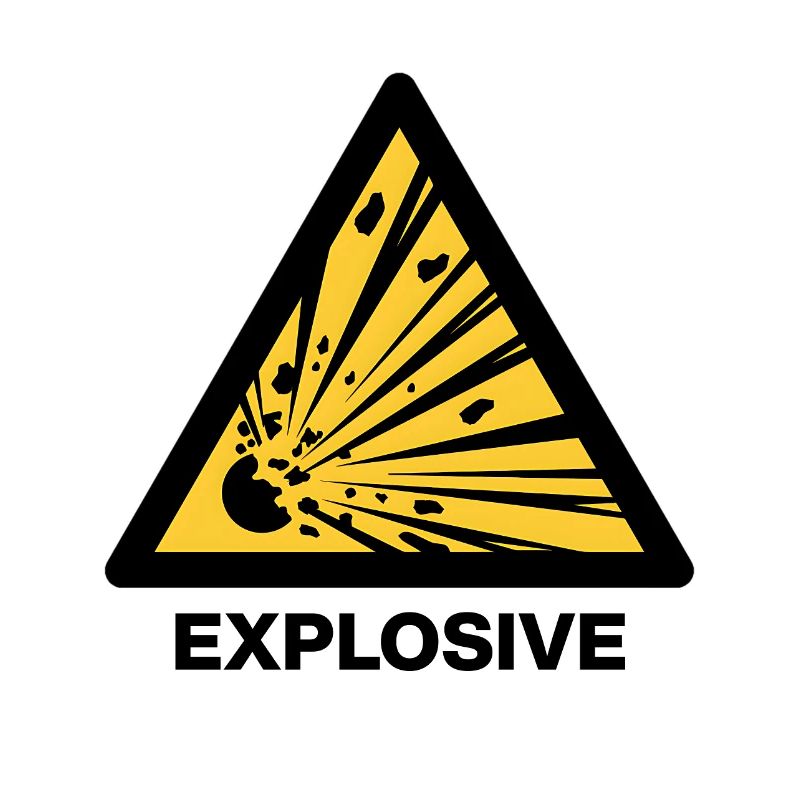 Explosive Warnzeichen Funshirt 