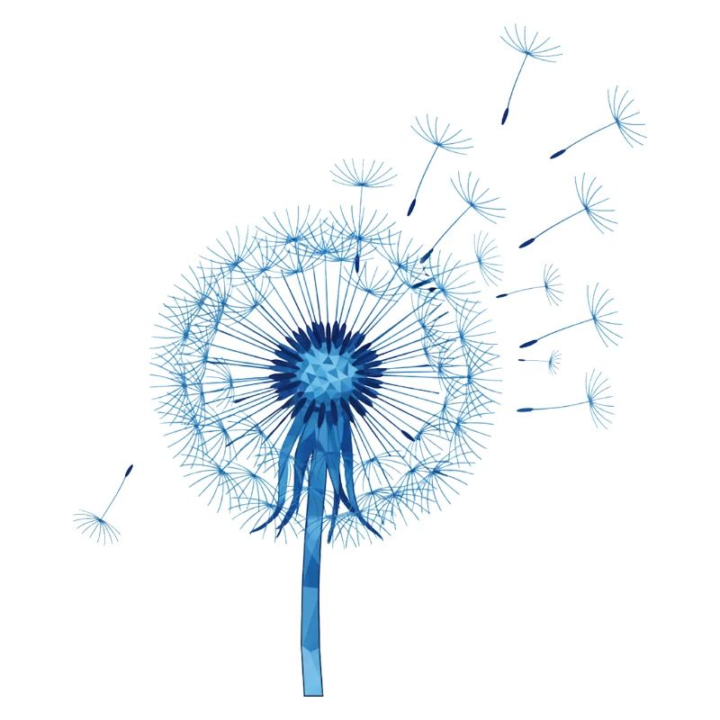 Blue Dandelion Origami Pattern