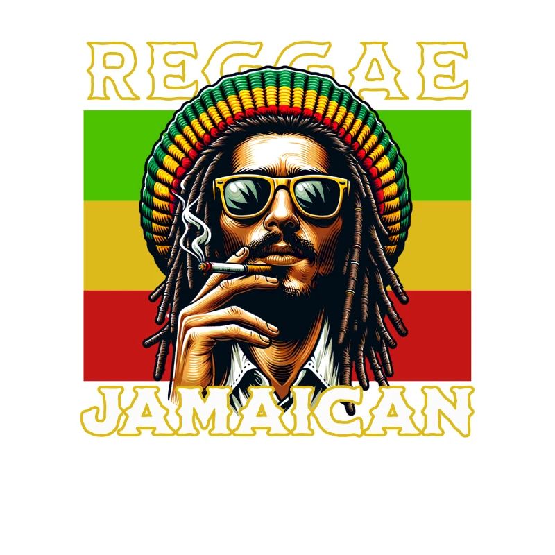 Reggae style Rasta jamaïcain avec figues à dreadlocks cool