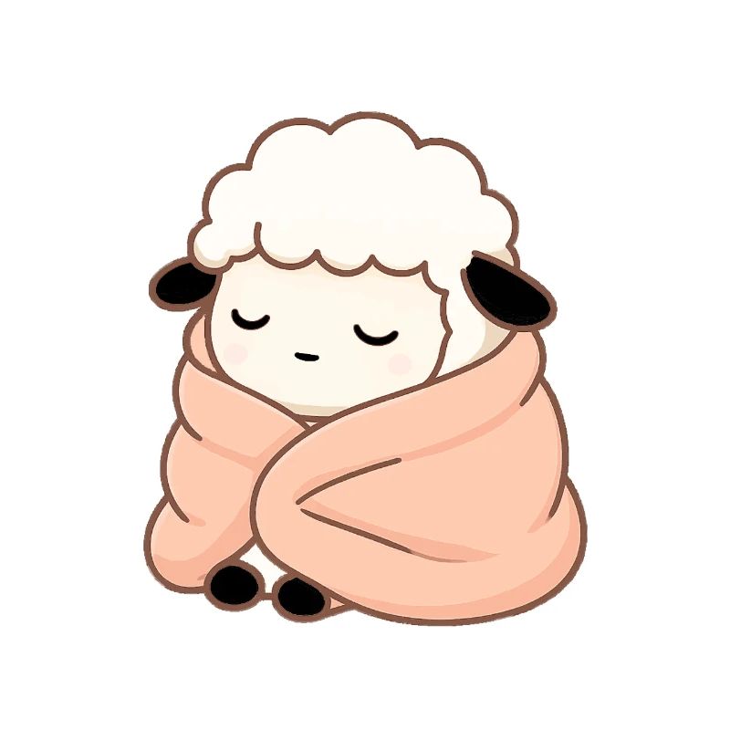 Sleeping Sheep – Cute Cozy Illustration