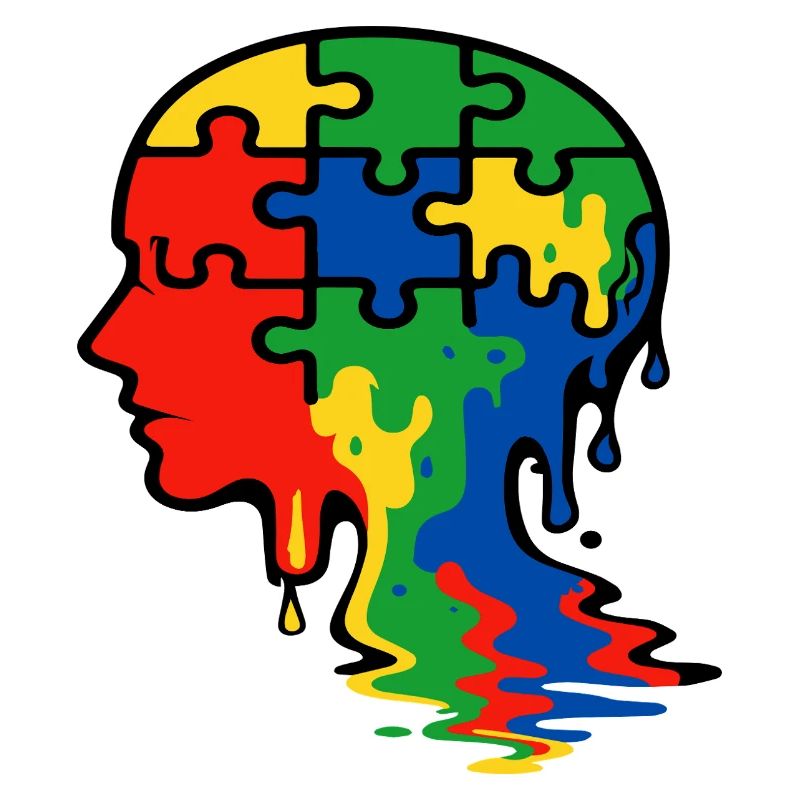 Illustration de tête de puzzle de sensibilisation à l’autisme
