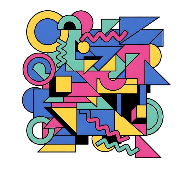 Jeu de couleurs de la géométrie de Memphis
