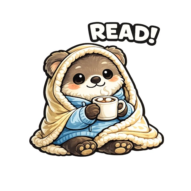 Cuddly Bear Reading Time Under Blanket