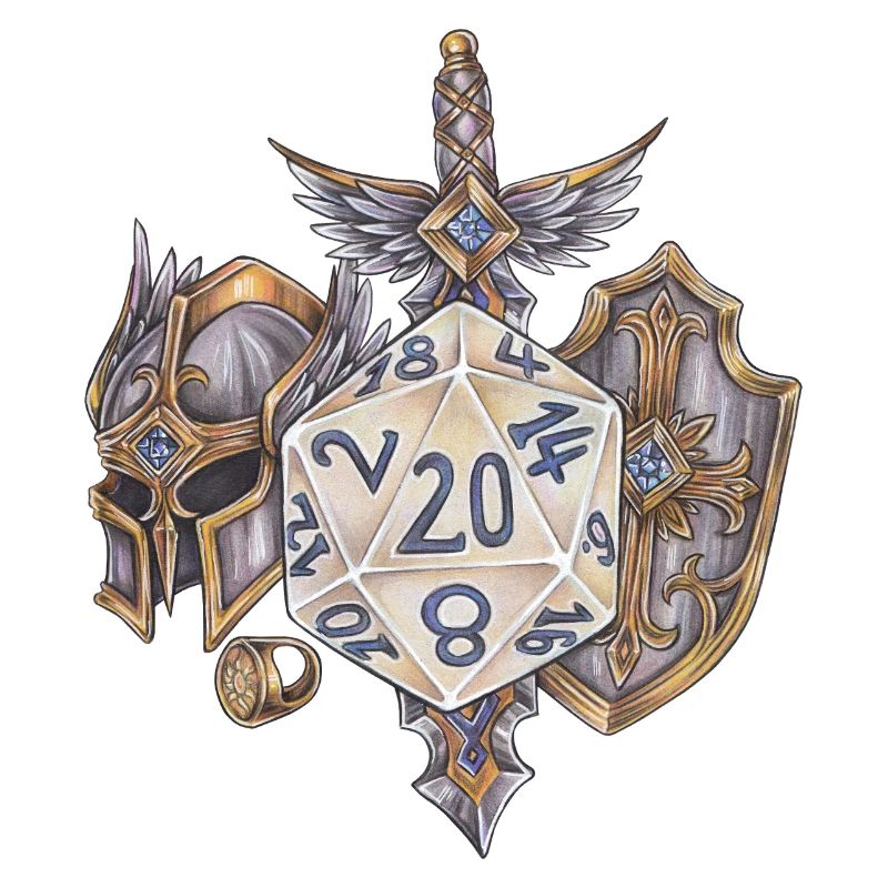 RPG Tabletop D20 Dice Gift Paladin