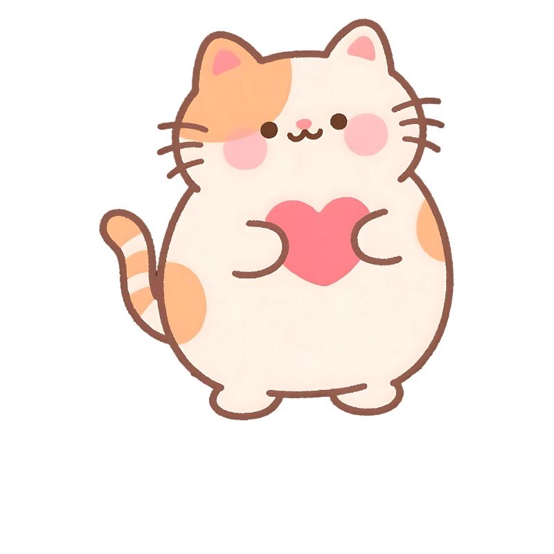 Little Heart Cat Cuddle Design