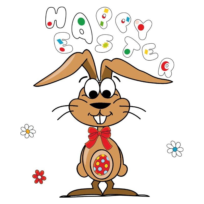 Easter bunny with colorful egg
