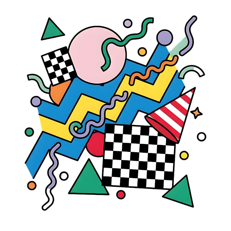 Geometric Neon Punk Pattern