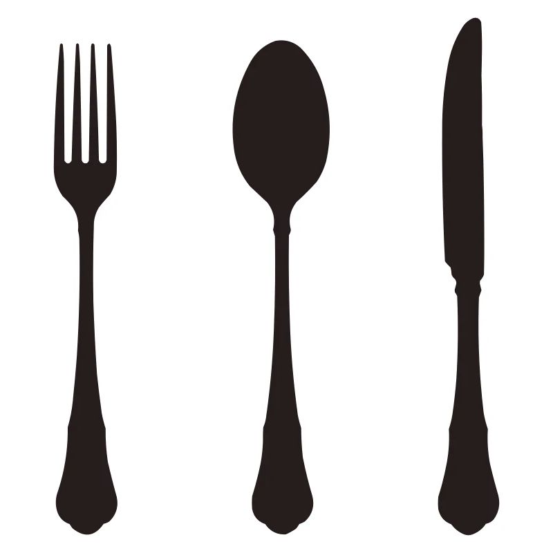 Minimalist cutlery silhouette