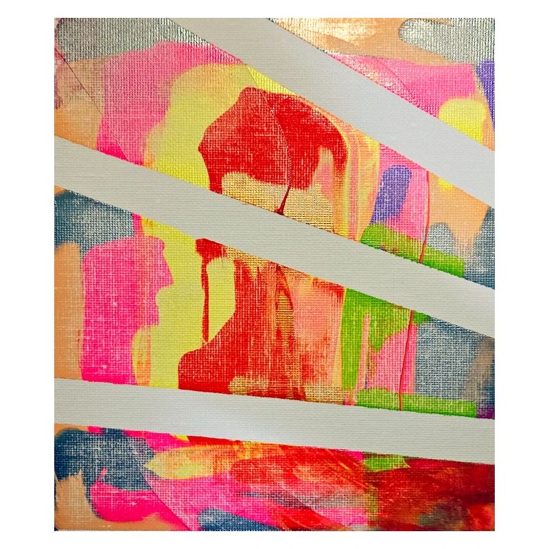 Art abstrait rayé de couleurs néon