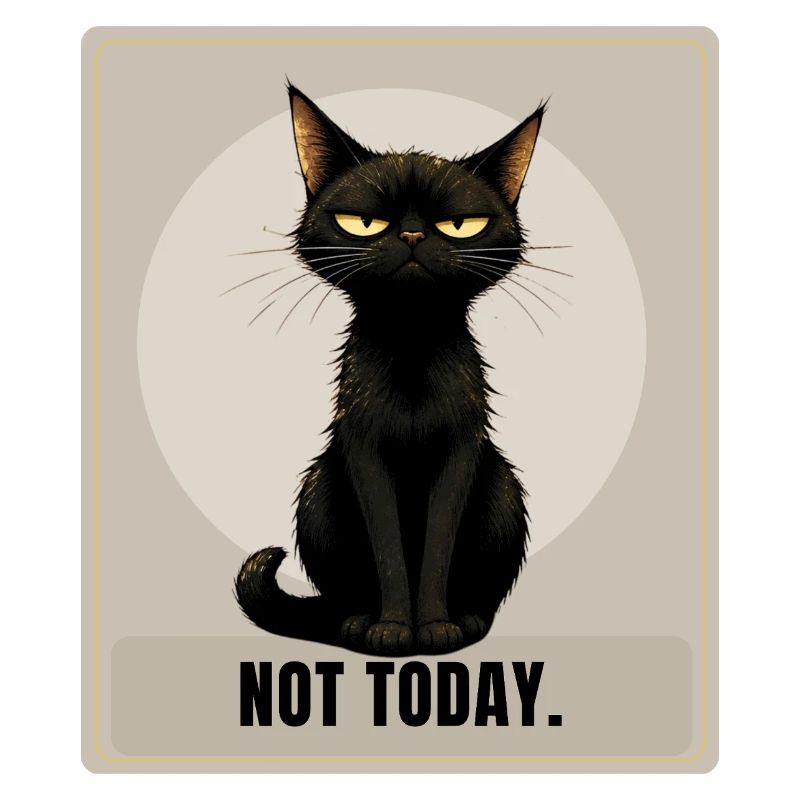 Not Today. – Sarcastic Black Cat Design