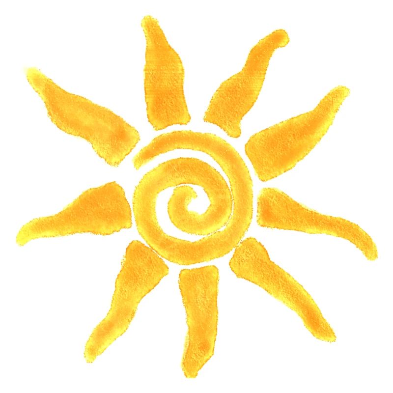 Illustration d’icône de soleil à l’aquarelle