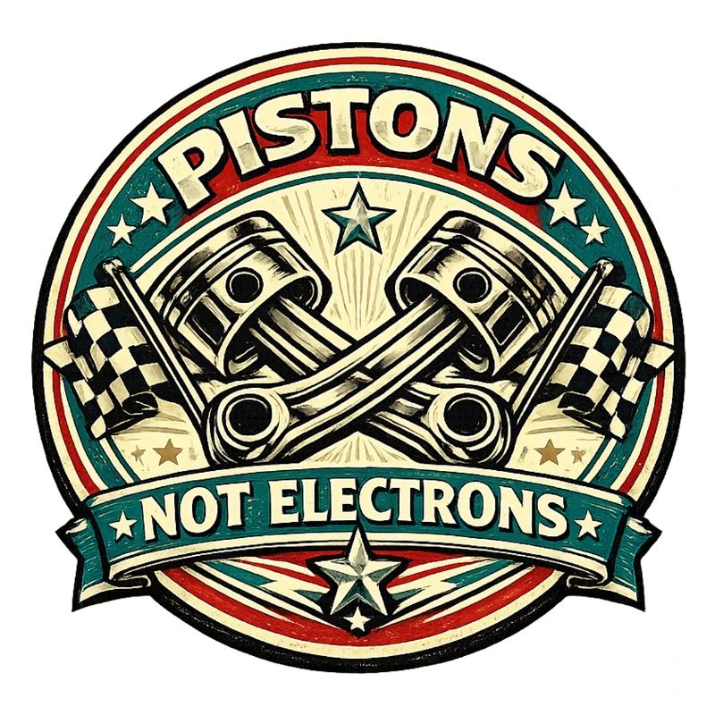 Vintage Piston Badge: Not Electrons