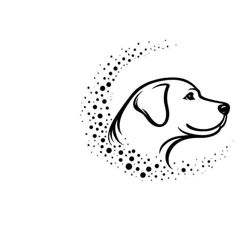 Muselière minimale pour chien – Conception abstraite d’art au trait