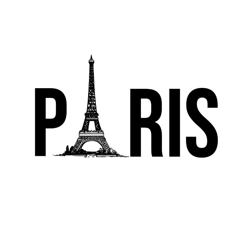 Paris – Typography with Eiffel Tower charm