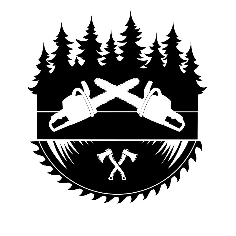 Logo de la hache de tronçonneuse bûcheron