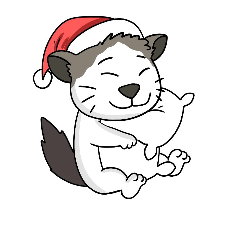 Chat Mignon Ragdoll Fatigué Noël