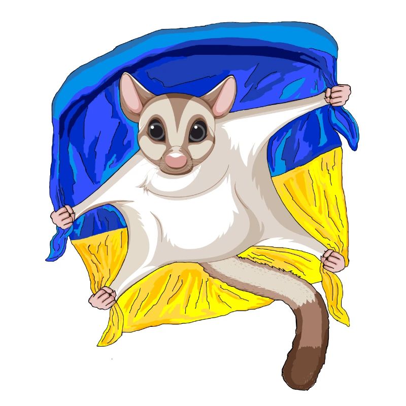 Mignon planeur à sucre avec drapeau ukrainien