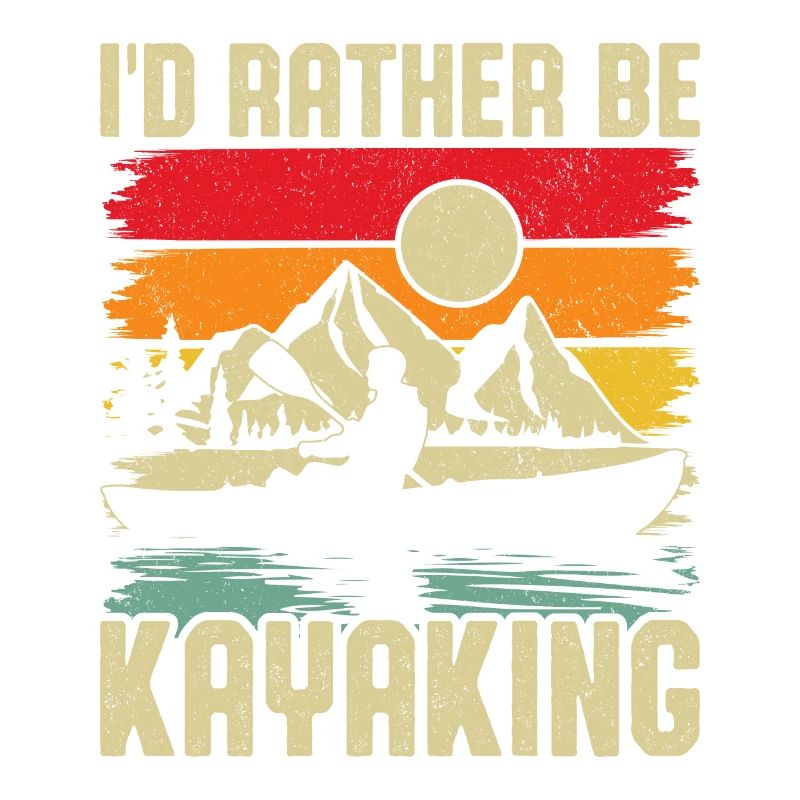 Kayaking Sunset Mountain Scene