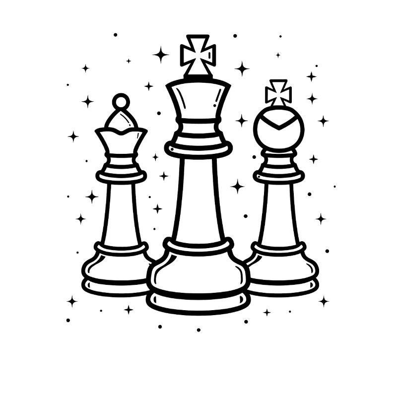 Dessin de pièces d’échecs