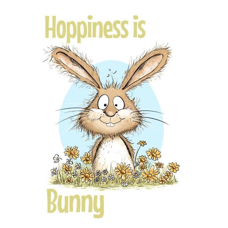 Bunny Easter Motif Saying Spring