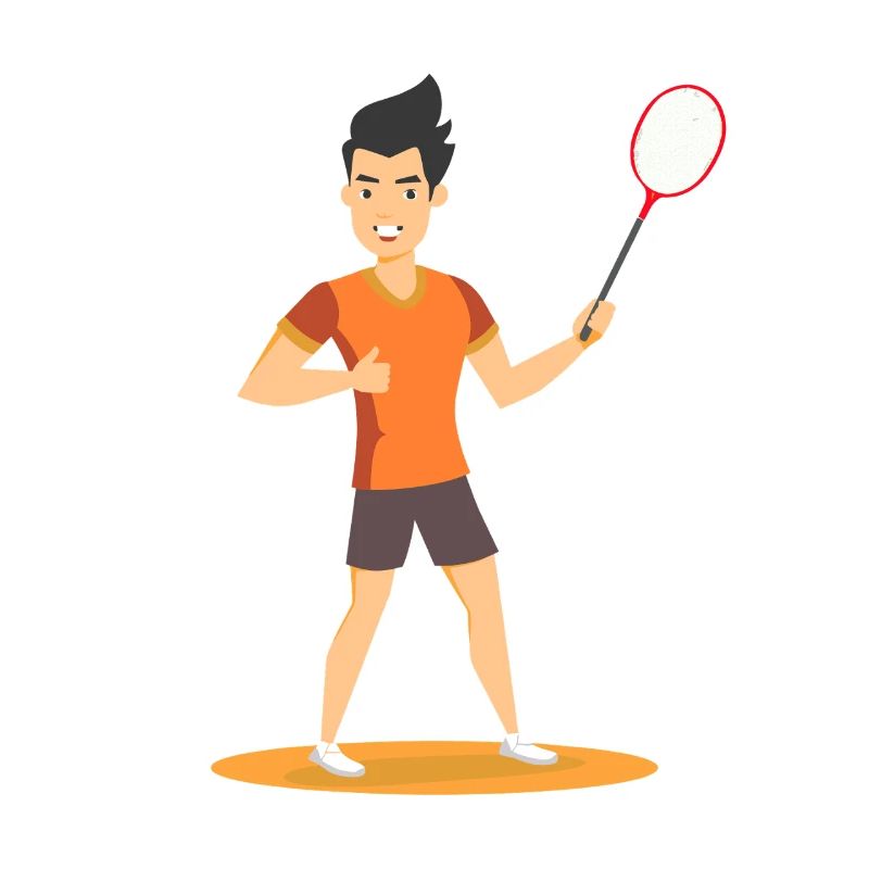 Badminton Player Comic Look
