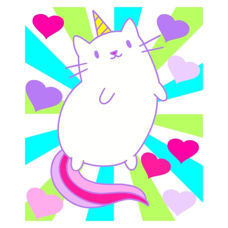 Einhorn Einhörner Katze Katzen Retro Kinder