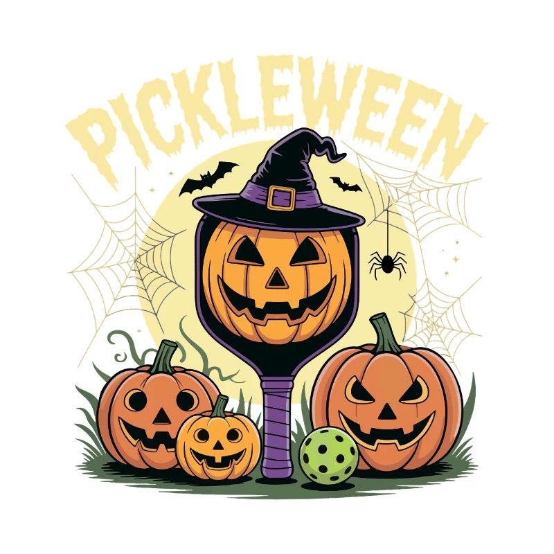 Pumpkin Pickleween Pickleball Player Halloween