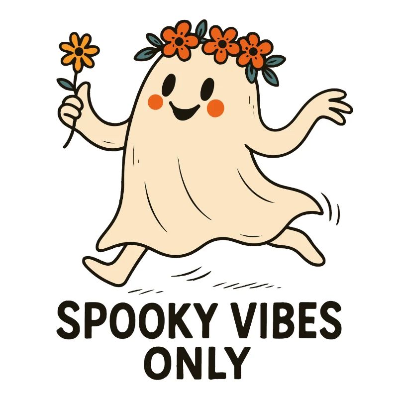 Spooky Vibes Only Cute Ghost Halloween Fun