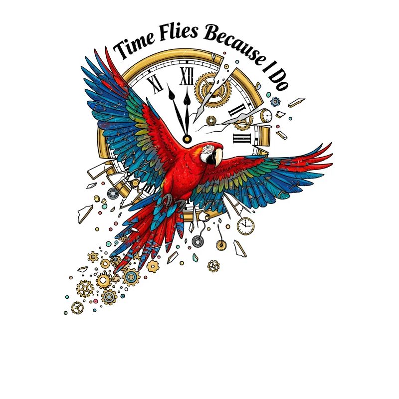 Time parrot in steampunk style