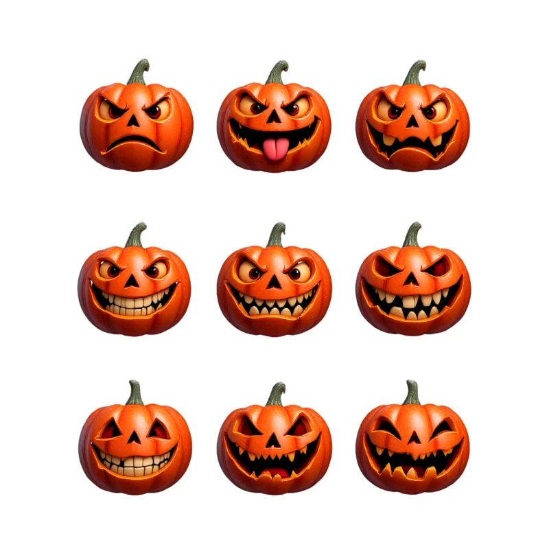 Halloween Pumpkin Faces Pattern