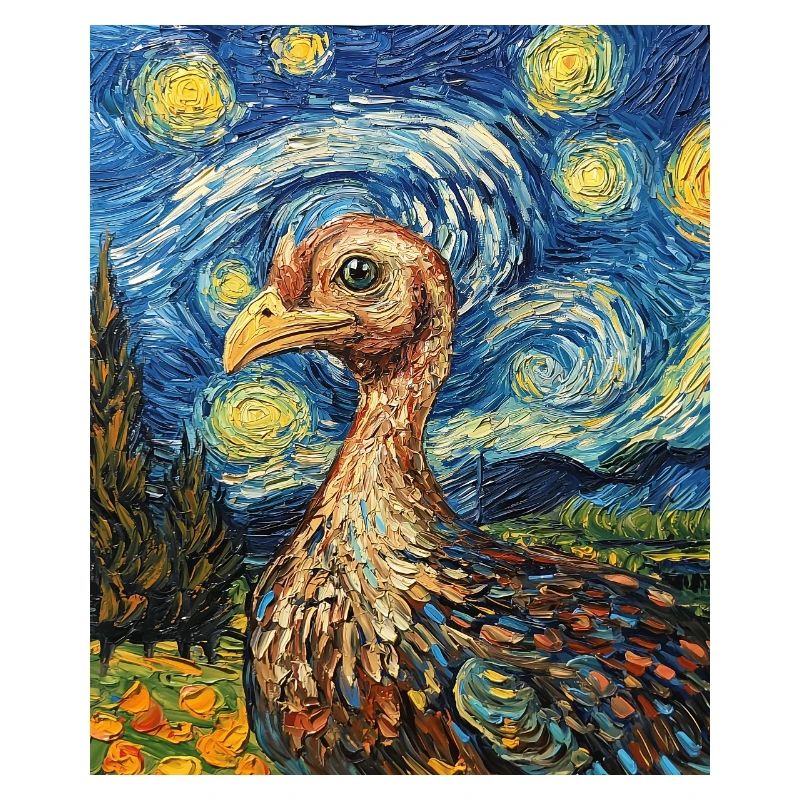 Oiseau de dinde à la Van Gogh