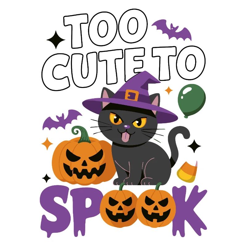 Trop mignon pour être effrayé - Chat sorcière mignon