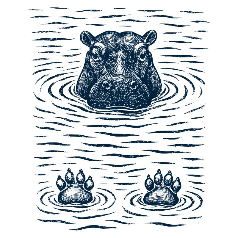 Hippopotame réfrigéré dans l’eau